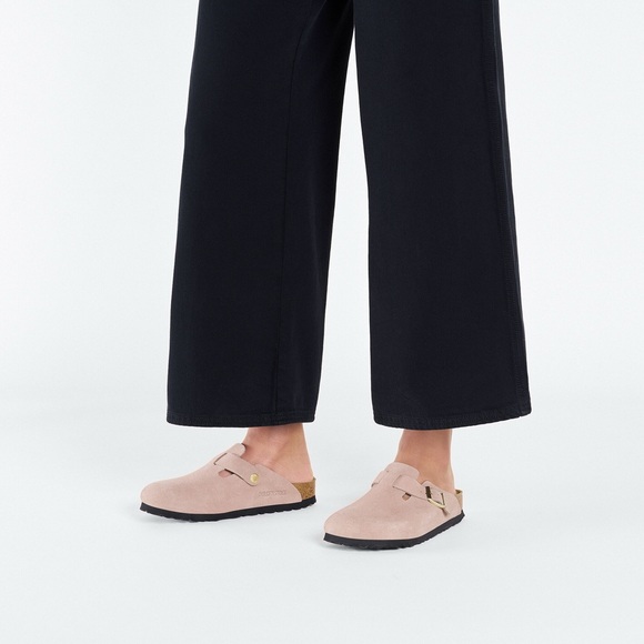 Birkenstock Boston Clog Suede Slip-On Comfort Size 41 Light Rose - Picture 2 of 14